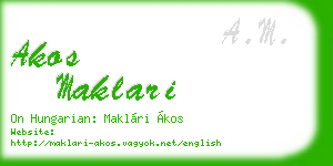 akos maklari business card